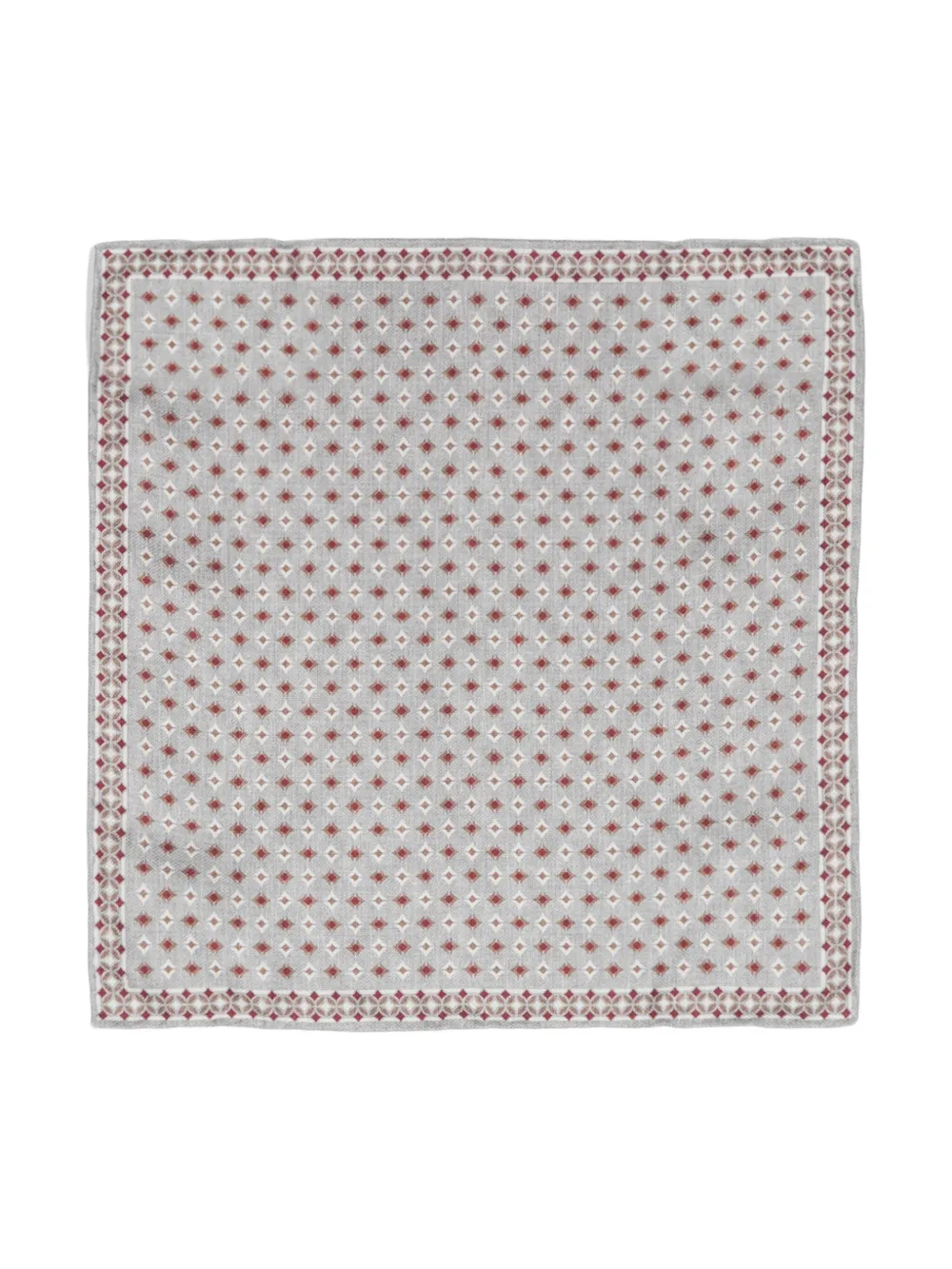 Brunello Cucinelli geometric-print silk handkerchief | Grey | Image 1