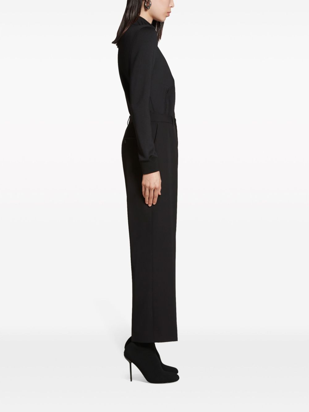 Balenciaga Mid waist cropped wollen broek Zwart