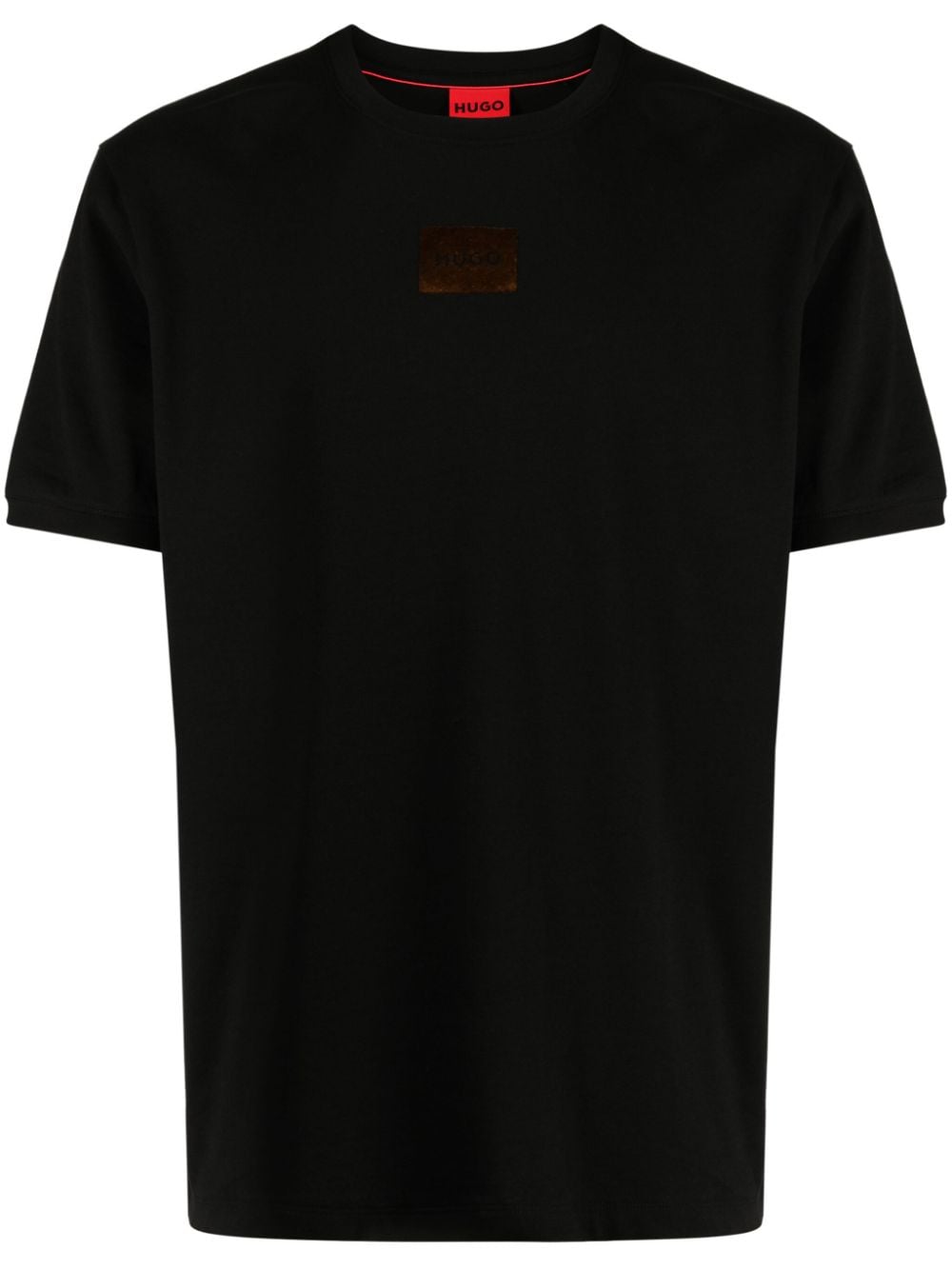 Hugo Metallic Logo-print Cotton T-shirt In Black