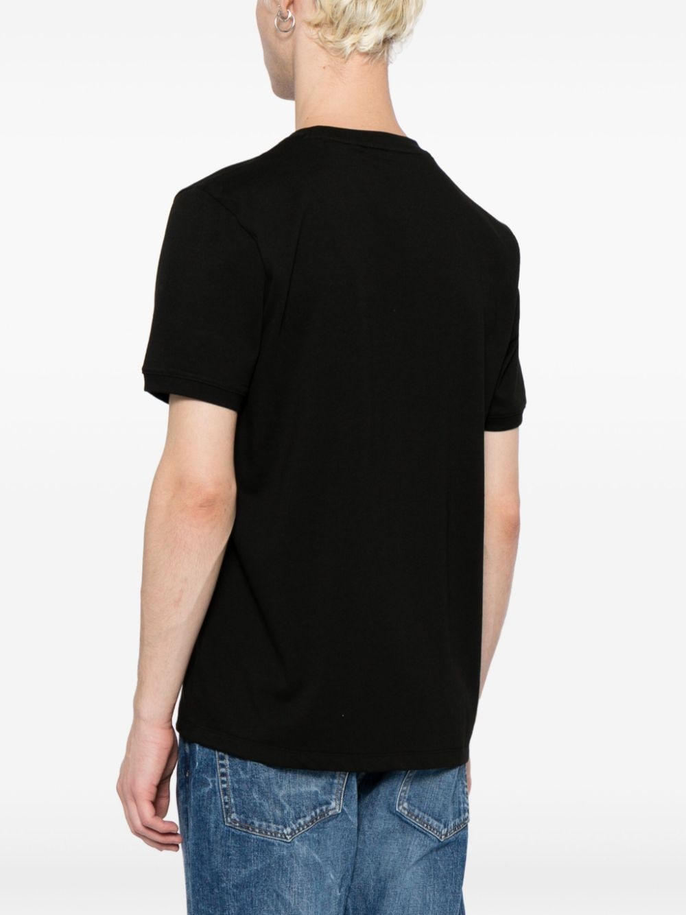 Shop Hugo Logo-print Cotton T-shirt In Black