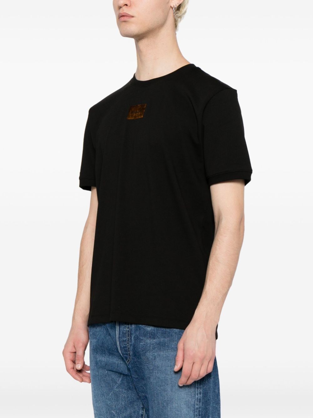 Shop Hugo Logo-print Cotton T-shirt In Black