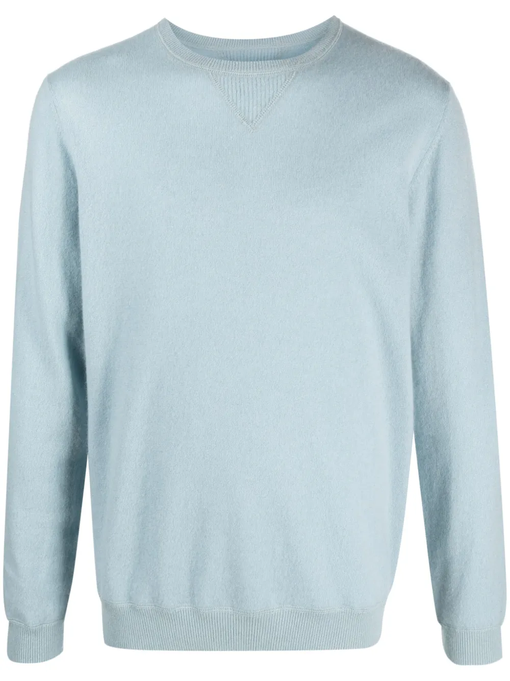 Laneus pull en cachemire à col rond - Bleu Top Merken Winkel