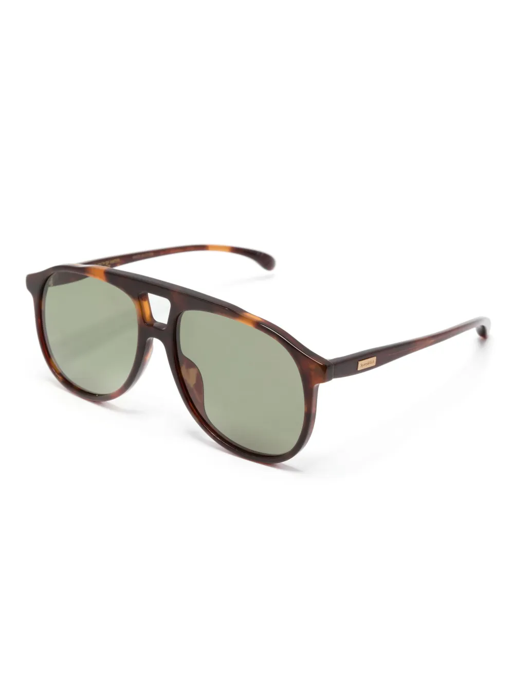 Sporty & Rich tortoiseshell-effect pilot-frame sunglasses - Bruin