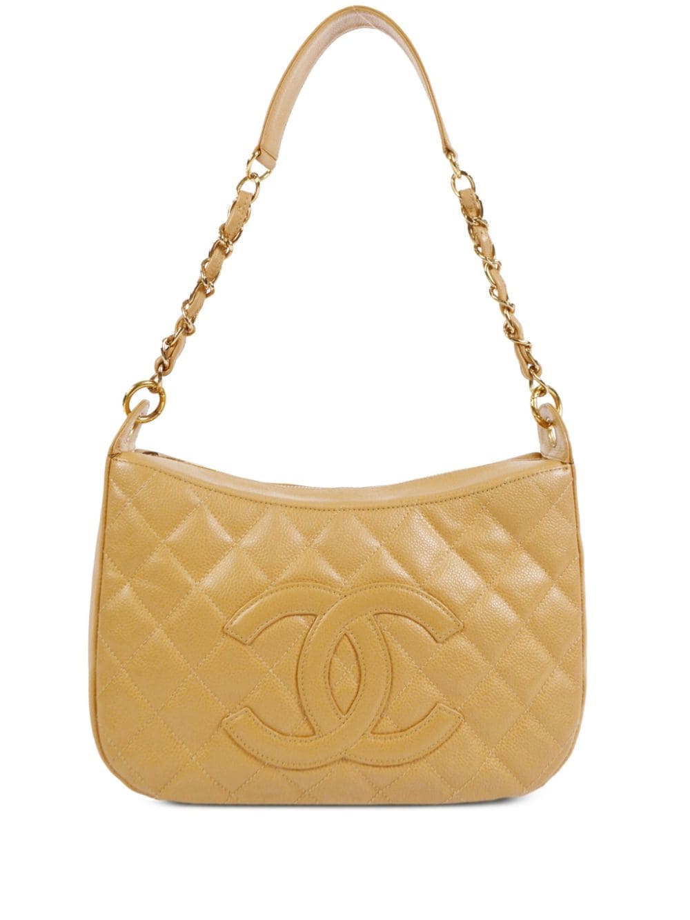 Chanel Pre-owned 2005-2006 CC Diamond-Stitched Shoulder Bag - Neutrals