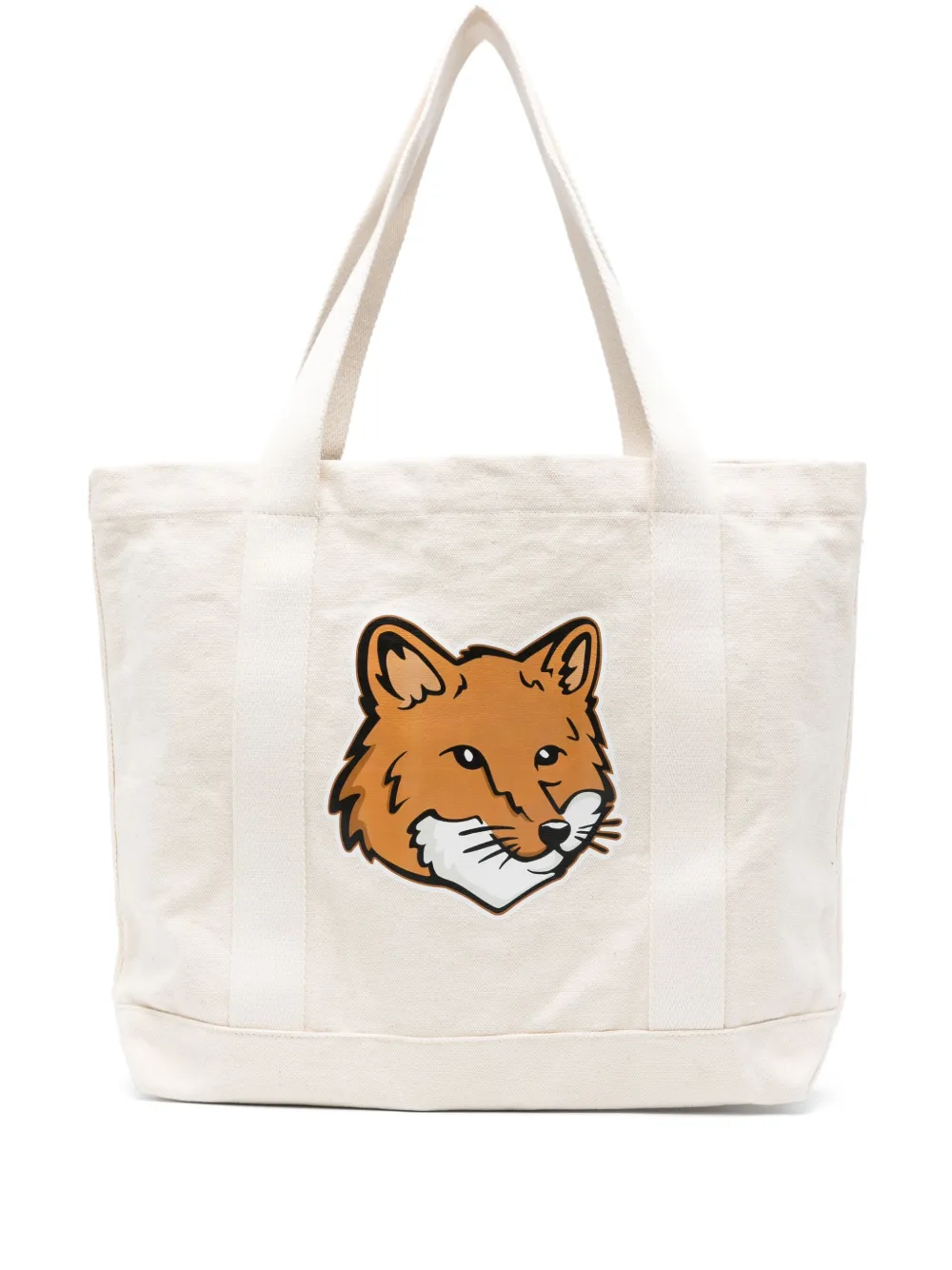 Maison Kitsuné Chillax Fox katoenen shopper Beige