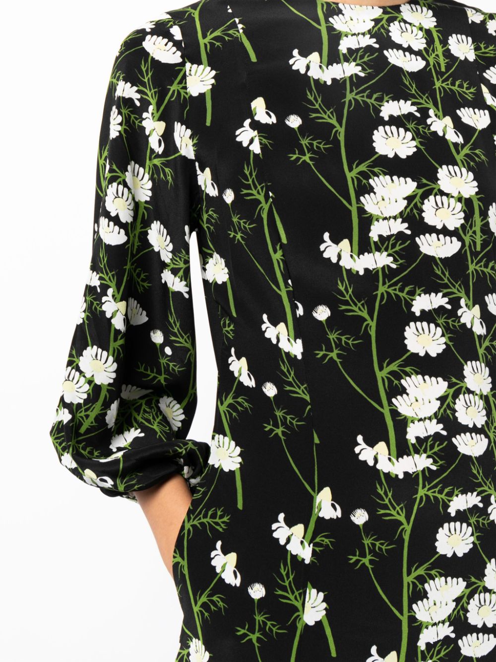 Shop Bernadette Roxette Floral-print Silk Dress In Schwarz