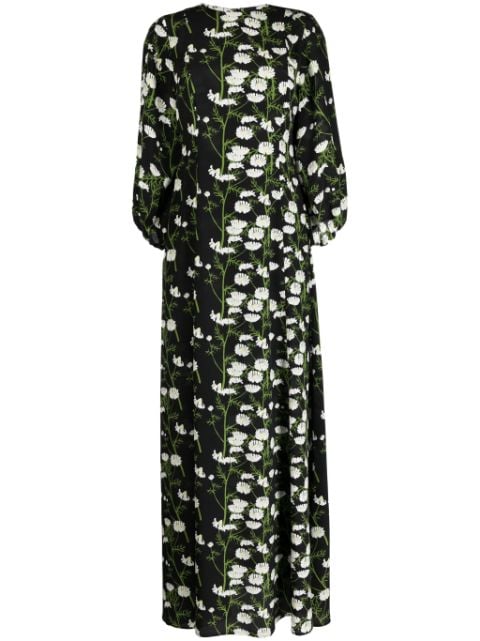 Bernadette vestido de seda Roxette con estampado floral