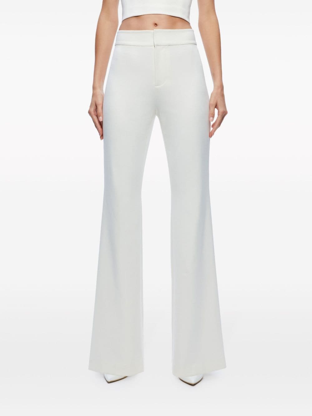 Shop Alice And Olivia Deanna High-waisted Trousers In White