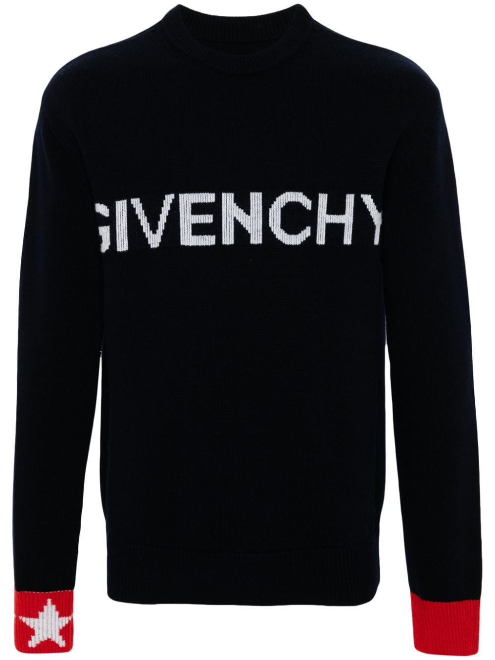 Givenchy logo-intarsia wool jumper - Blue