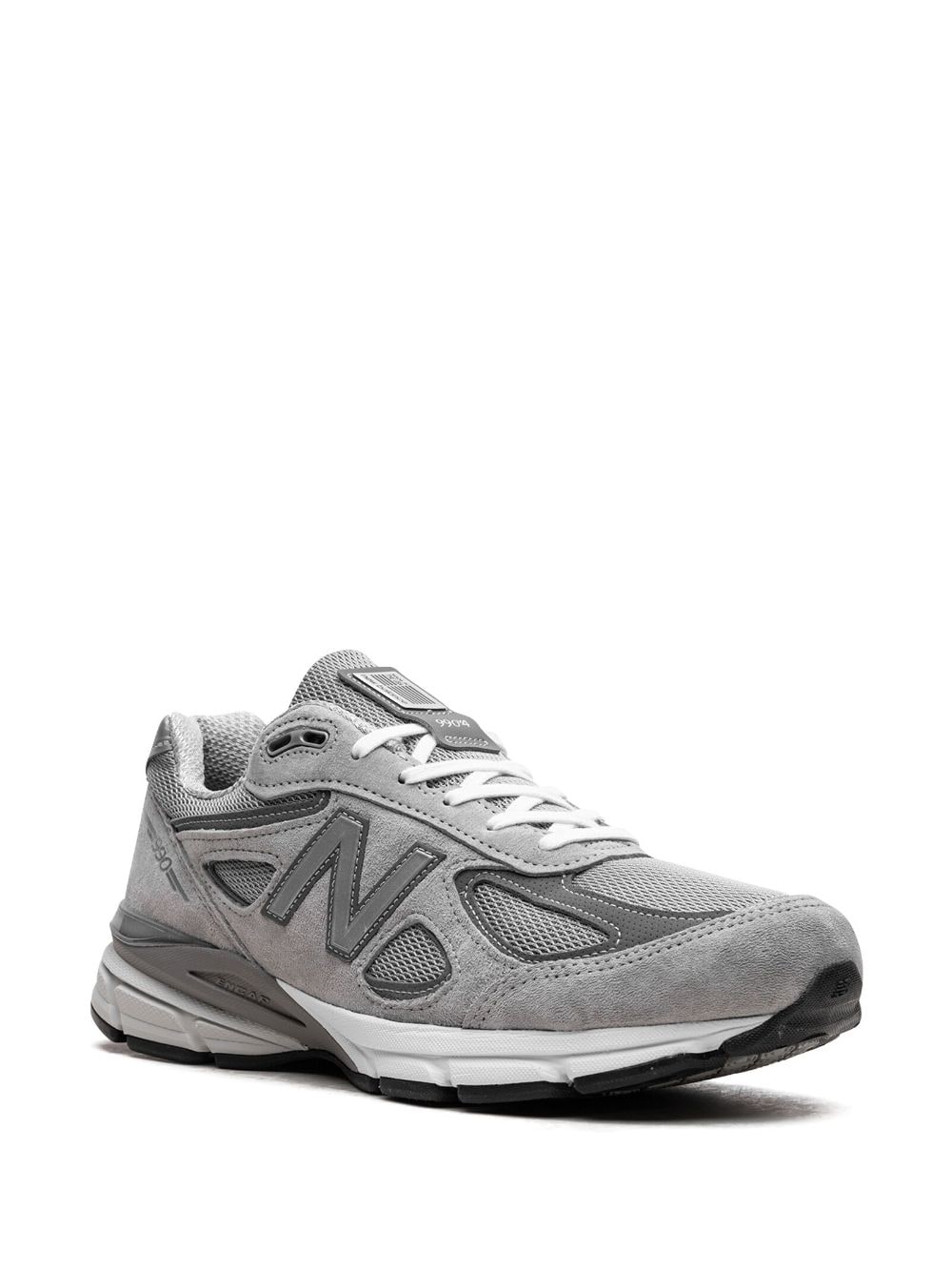 Shop New Balance Made In Usa 990v4 Leather Sneakers In 灰色