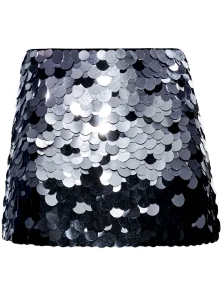 Alice and olivia silver sequin skirt best sale