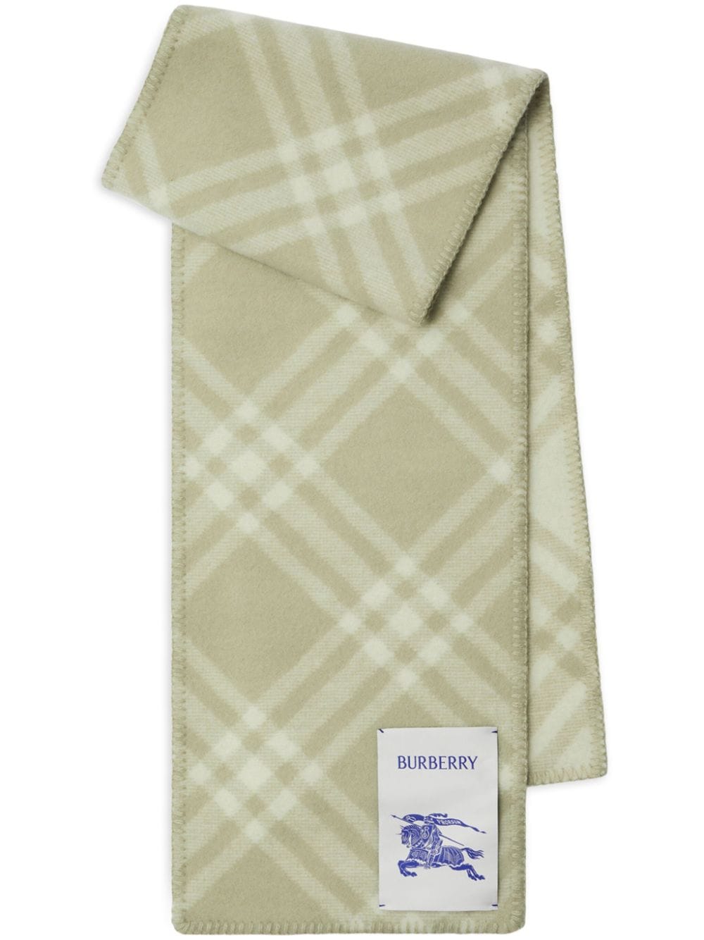 Shop Burberry Vintage Check Wool Scarf In Green