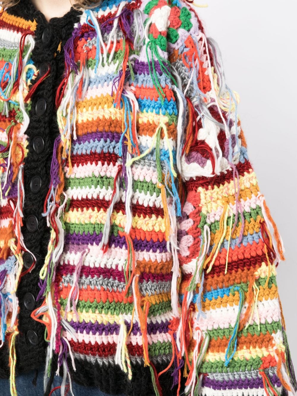 Shop Cavia Greg Chunky-knit Cardigan In Multicolour