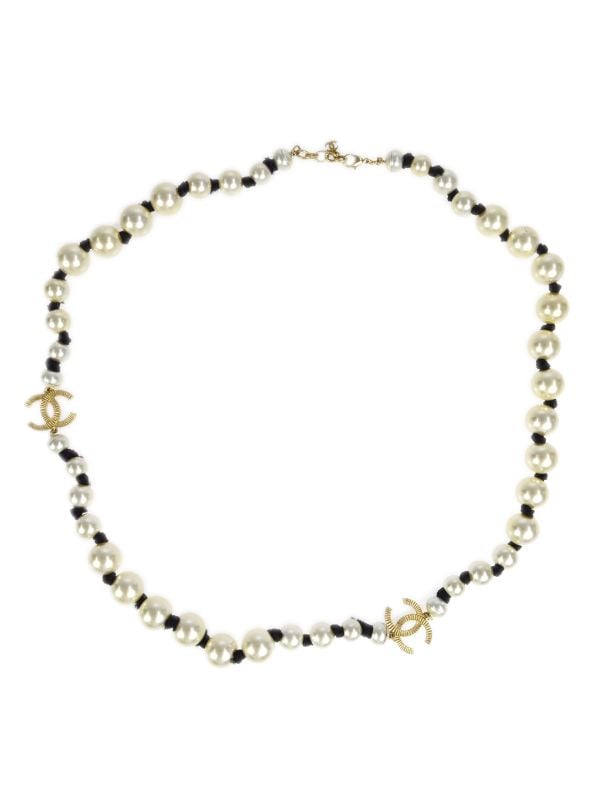 CHANEL Pre-Owned CC Beaded Chain Necklace - Farfetch