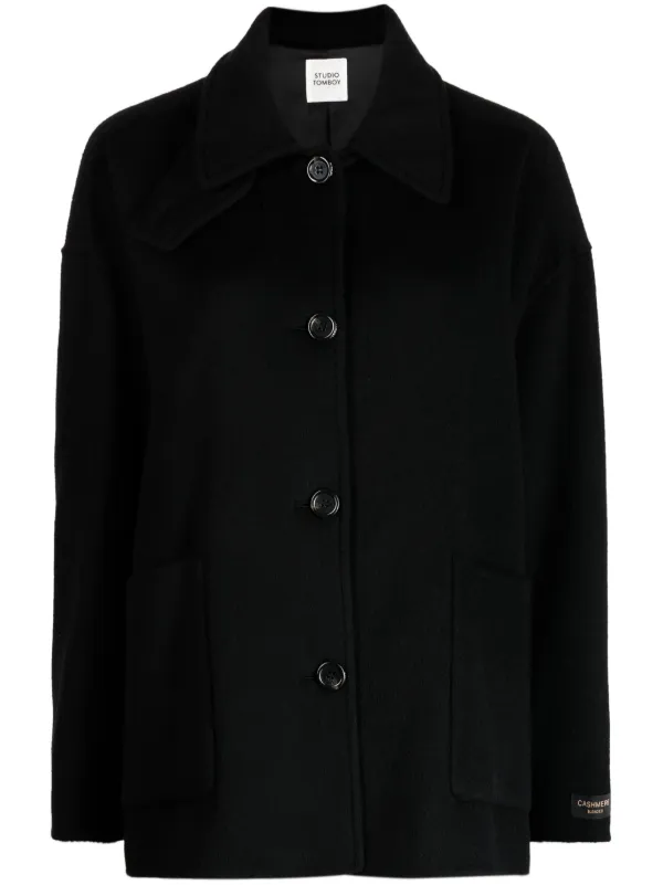 Black button up sales coat