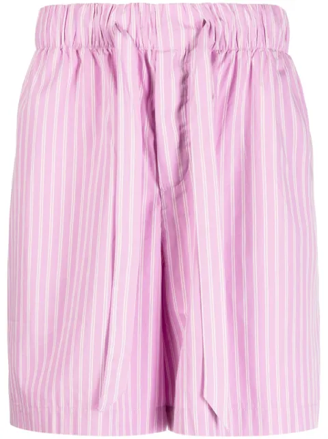 TEKLA shorts de pijama con motivo de rayas