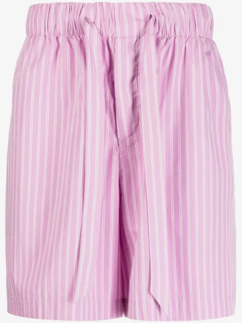TEKLA striped cotton pyjama shorts