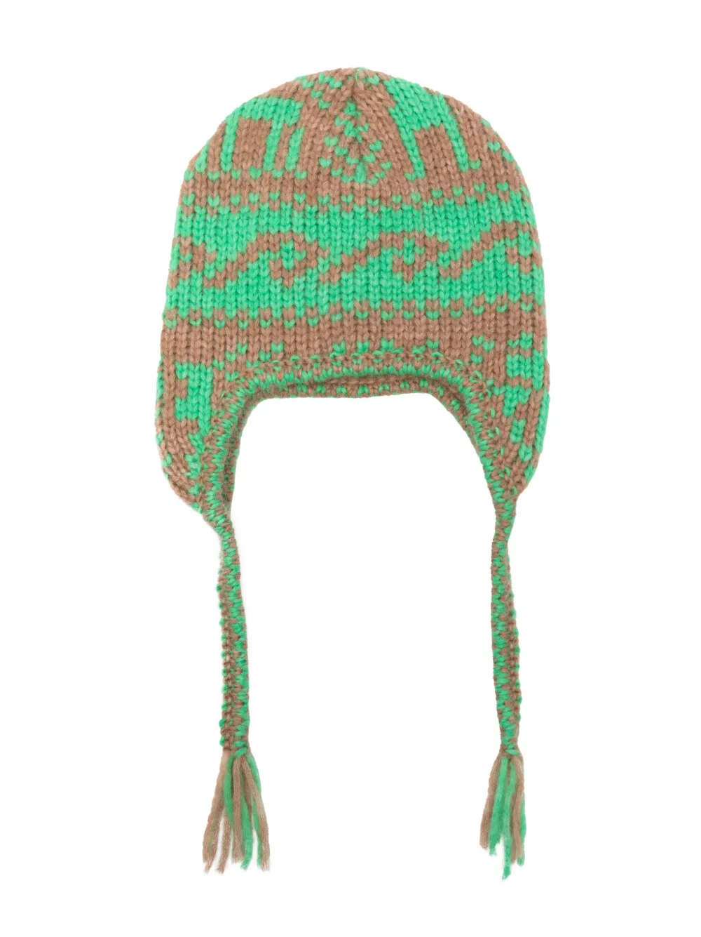 Roberto Collina Reindeer aviator knitted beanie Bruin
