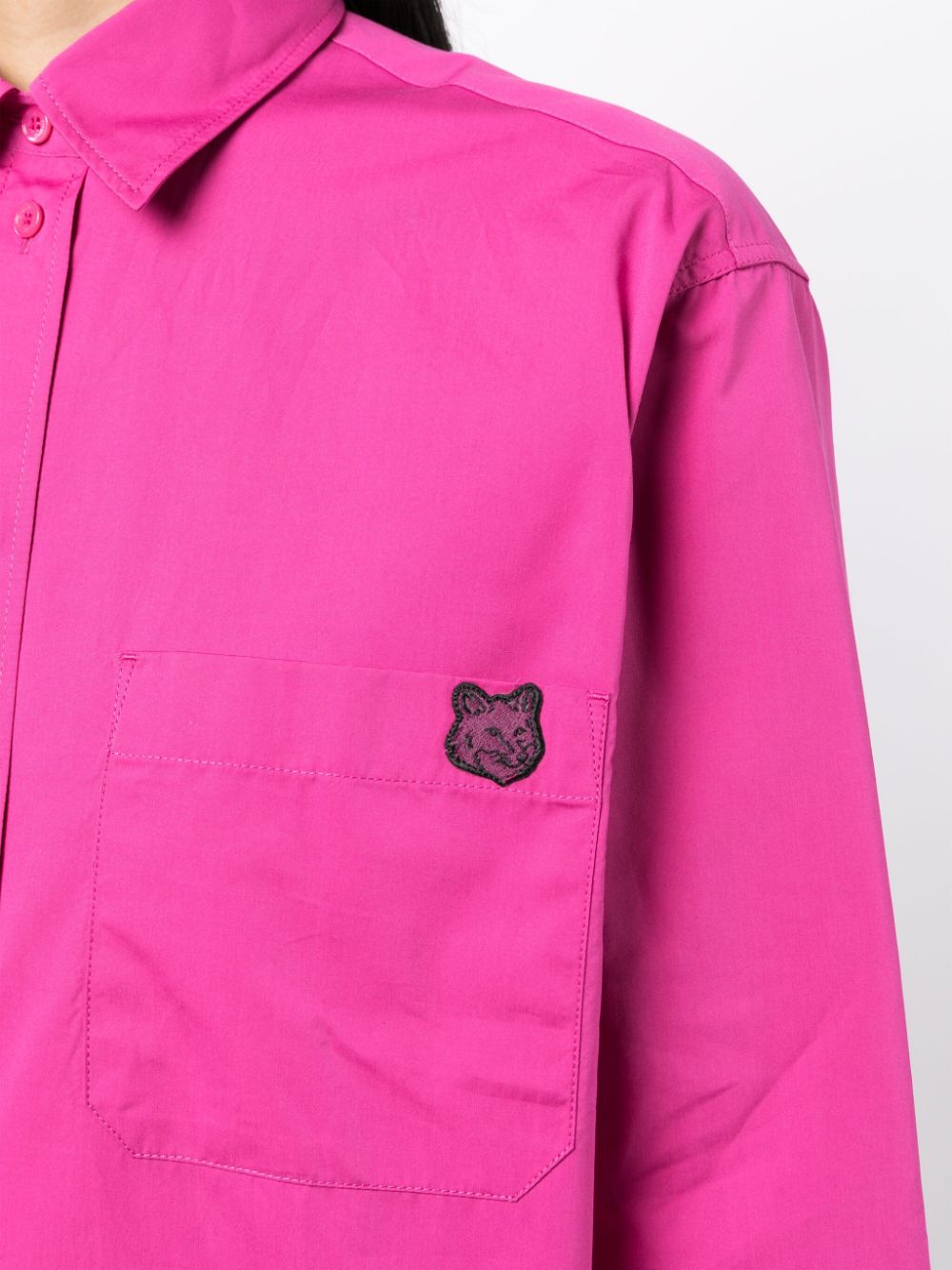 Maison Kitsuné Blouse met logopatch Roze