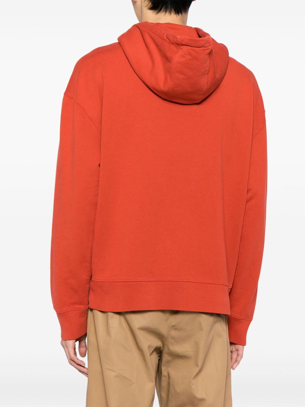 Shop Maison Kitsuné Prizes Motif-embroidered Cotton Hoodie In Red