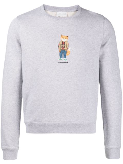 Maison Kitsune Fox-print cotton sweatshirt Men