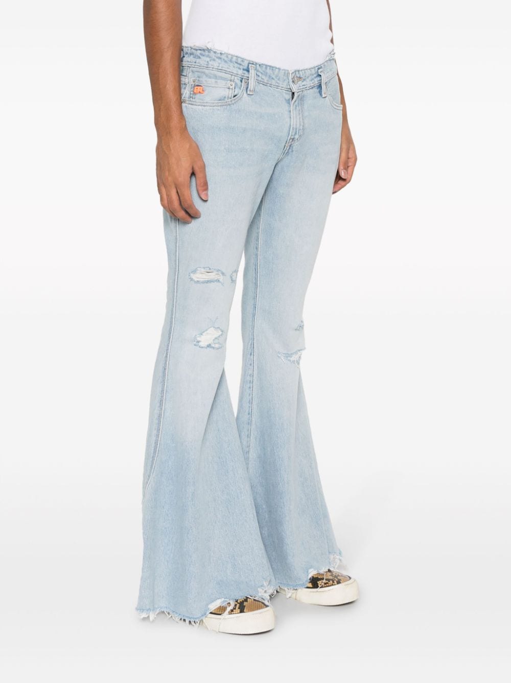 Shop Erl X Levi's Low-rise Flared Jeans In Blue