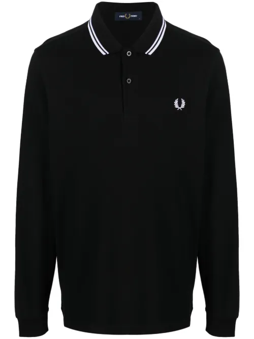 Polo en coton à manches longues - Fred Perry - Modalova