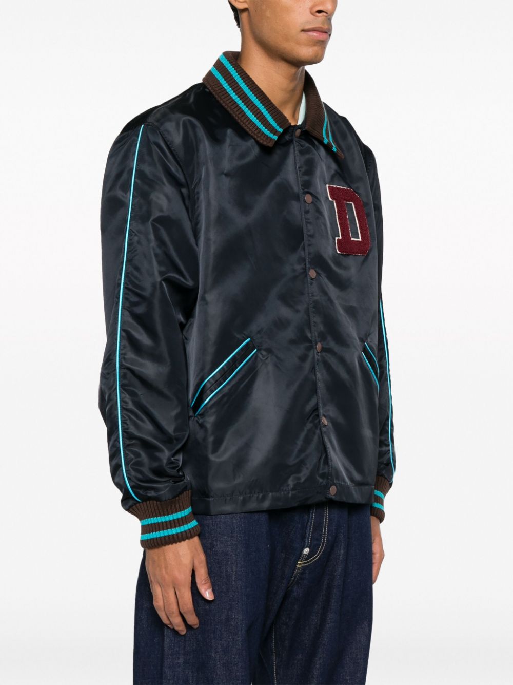 Shop Drôle De Monsieur Logo-patch Sports Jacket In Blue