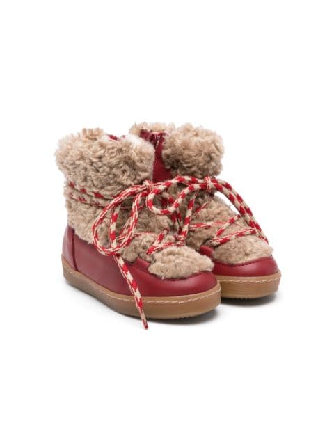 Bobo Choses faux-shearling lace-up ankle boots