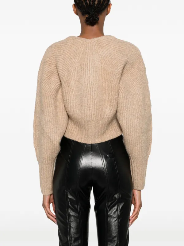 Cult Gaia Casella ribbed-knit Cropped Cardigan | Neutrals | FARFETCH