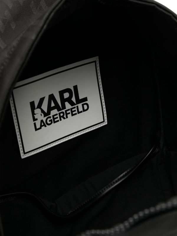 Karl Lagerfeld monogram-print Backpack - Black