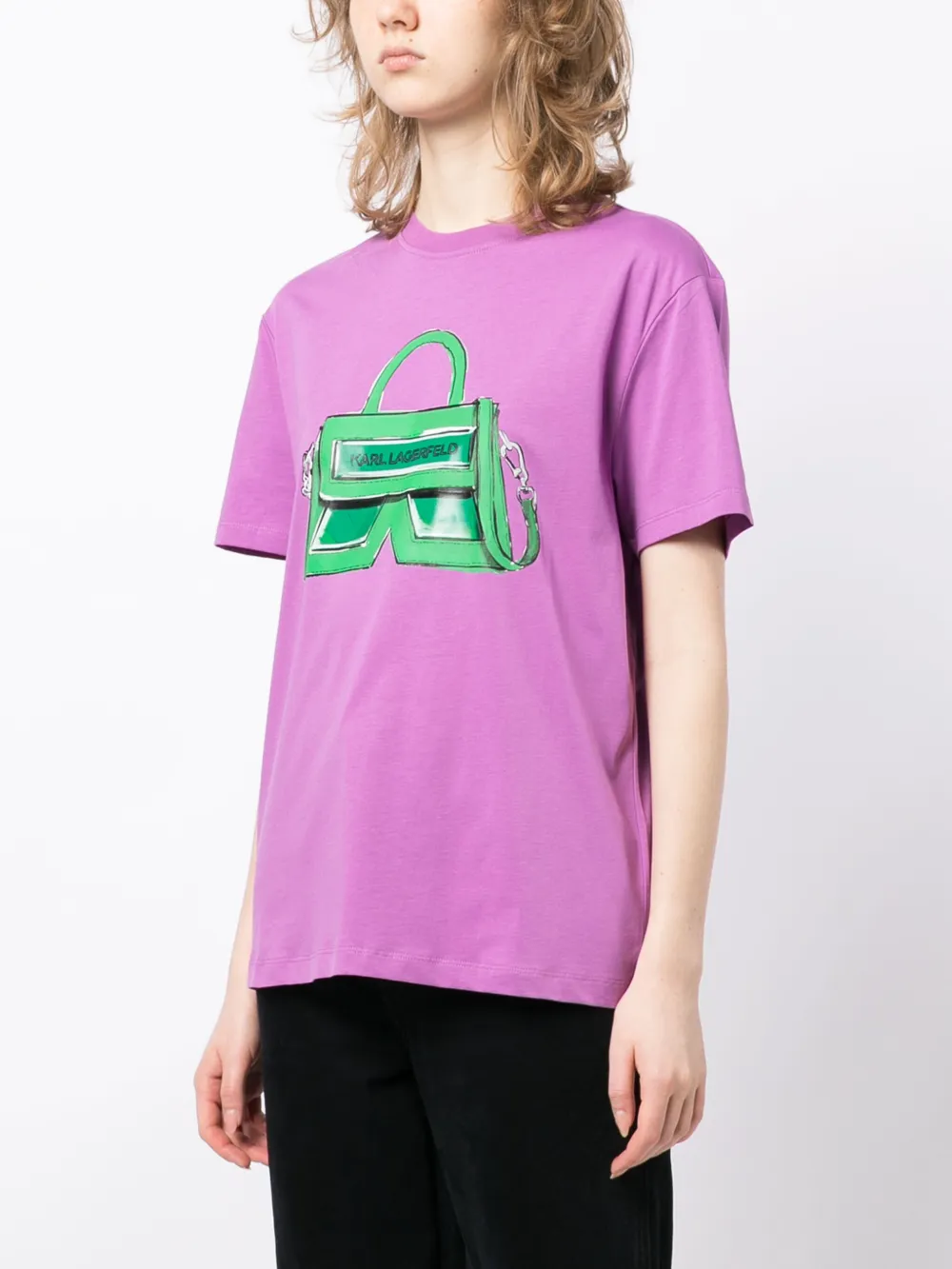 Karl Lagerfeld T-shirt met print Paars