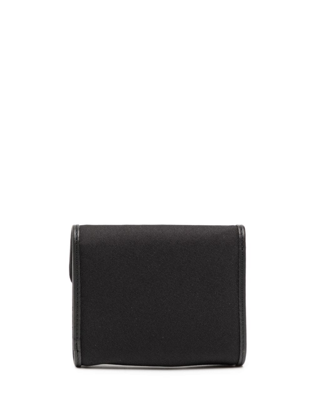 Shop Karl Lagerfeld K/pass Logo-embroidered Tri-fold Wallet In Black