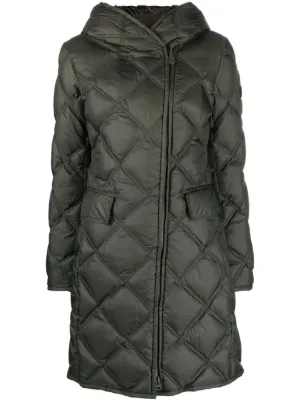 Womens quilted coat with clearance hood