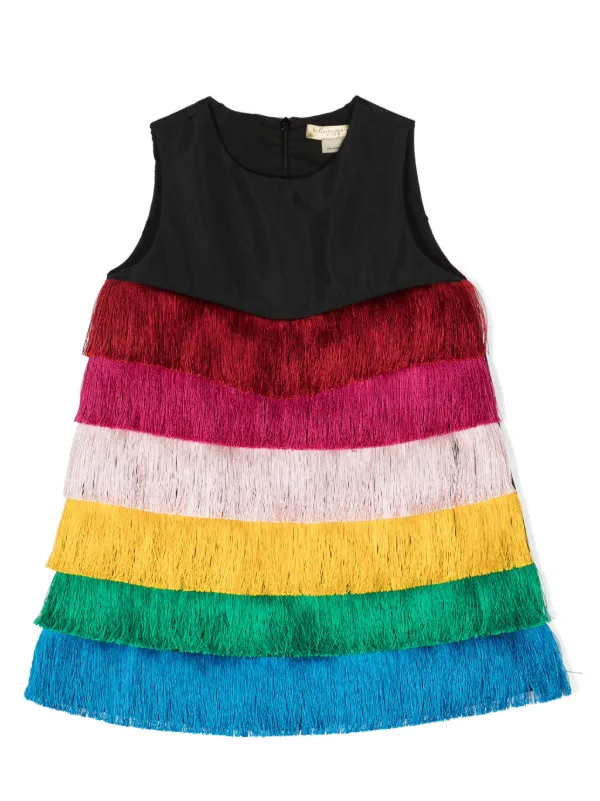 Stella McCartney Kids フリンジ ミニワンピース - Farfetch