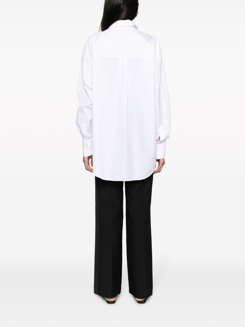 Shop Ermanno Ermanno Lace-pattern Cotton Shirt In White