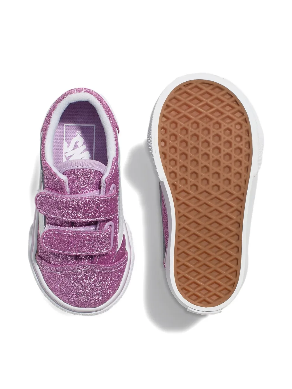 Vans Kids glitter touch-strap trainers Roze