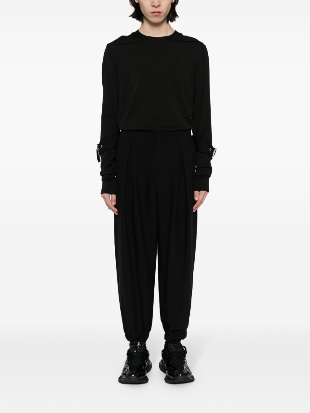 Shop Songzio Volume Pleated Track Pants In Black