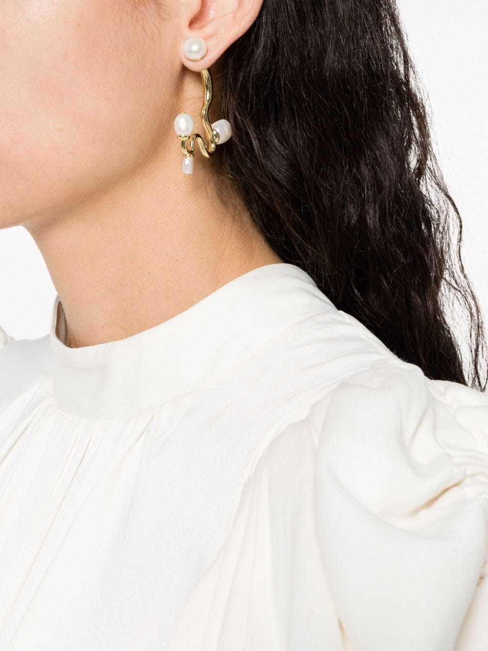 Cult Gaia Cristina pearl-embellished drop earrings - Goud