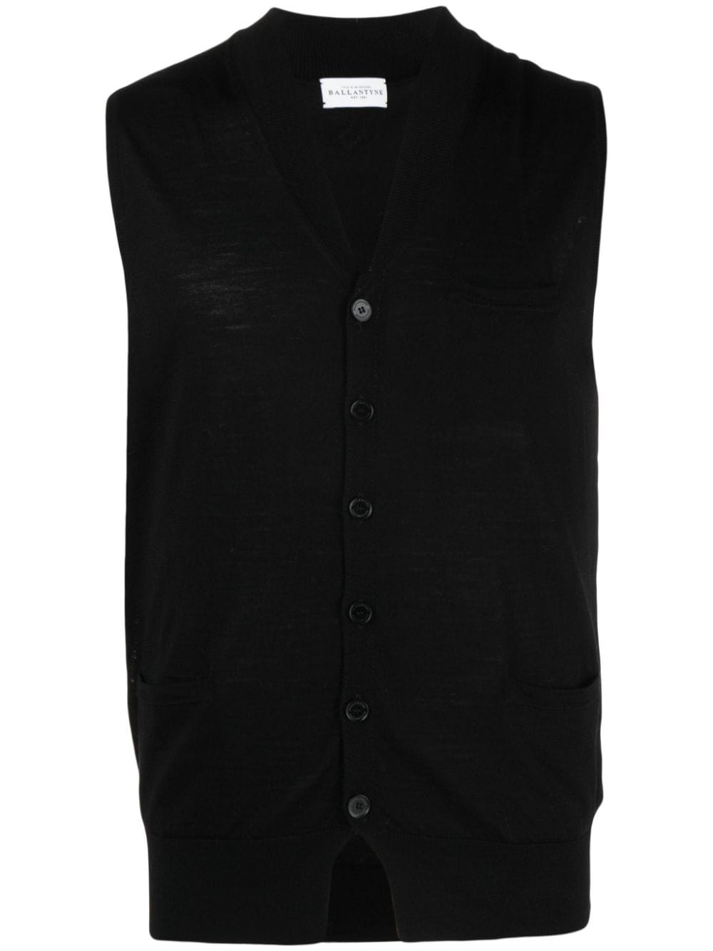 V-neck wool vest