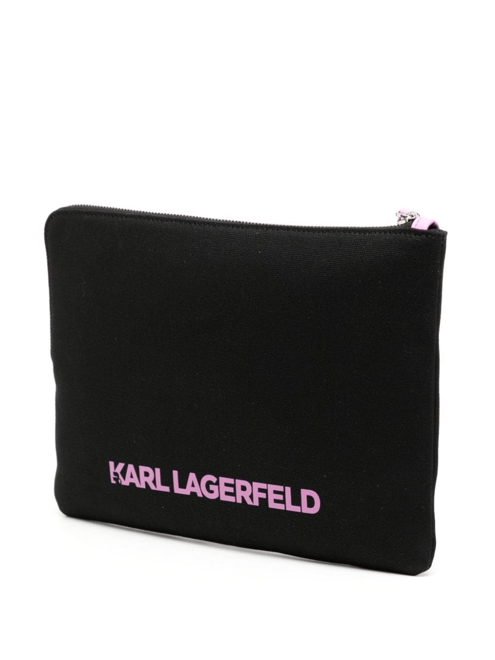 Karl Lagerfeld Icon K canvas clutch Zwart