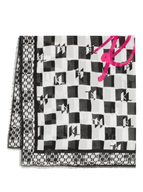 Karl Lagerfeld K/Signature checked scarf