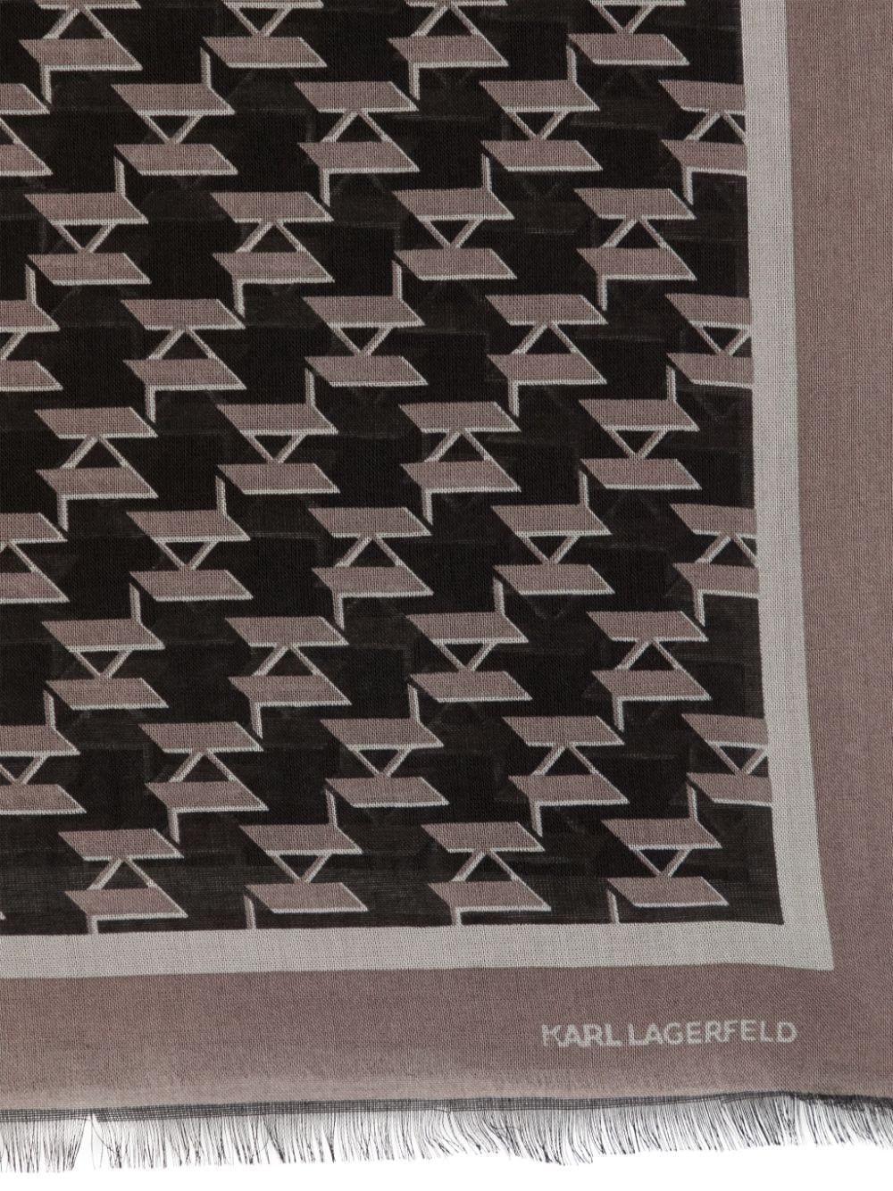 Karl Lagerfeld K/monogram square scarf - Zwart