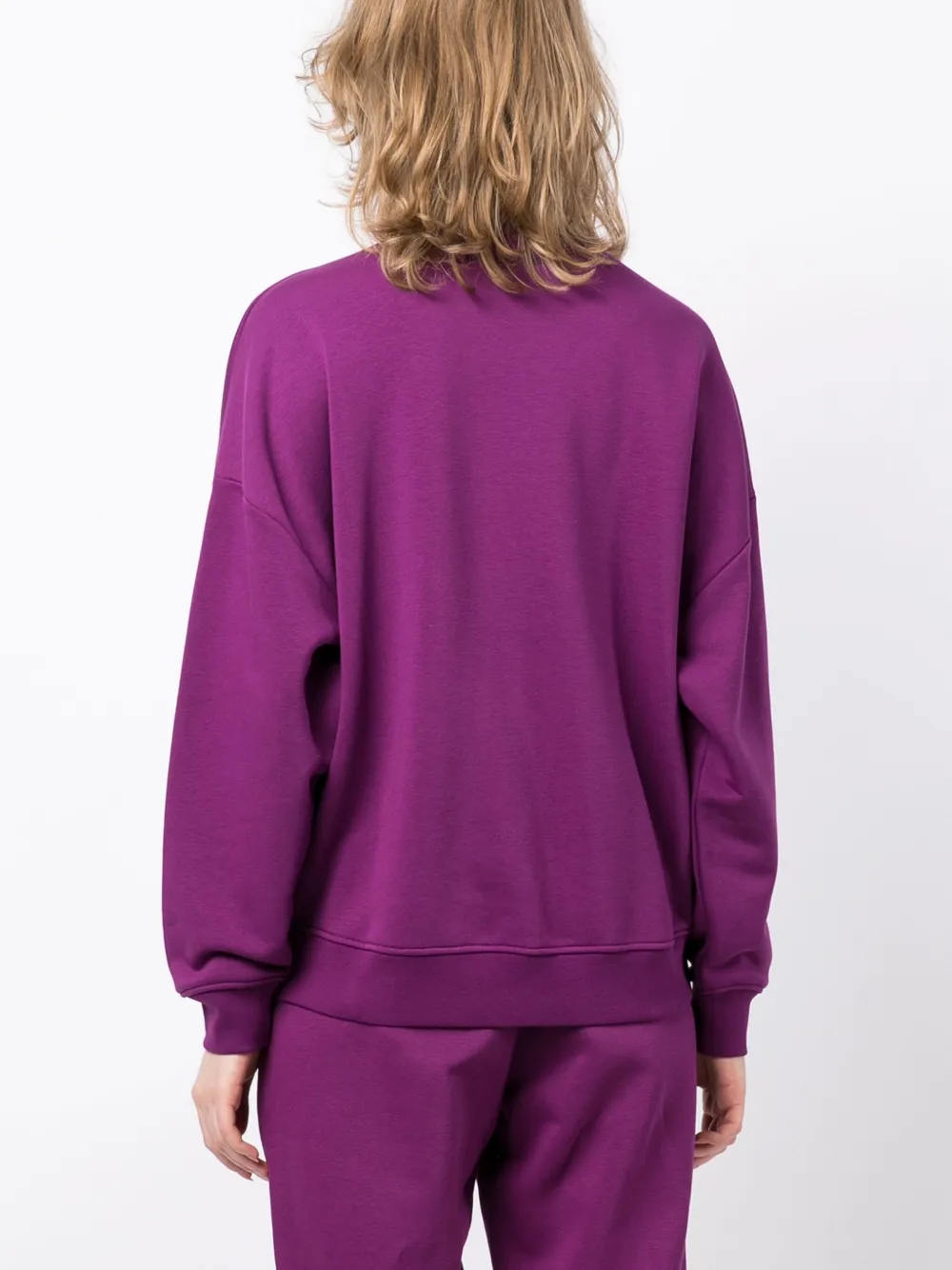 Shop Karl Lagerfeld Rhinestone-embelished Crew-neck Sweatshirt In Purple