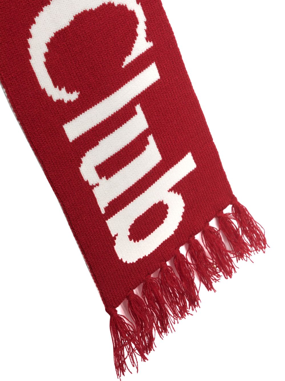 Stockholm Surfboard Club logo intarsia-knit scarf - Rood