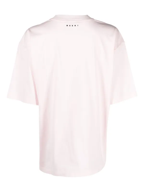 ★MARNI★ Slogan Print Short Sleeve T-Shirt Light Pink THJET 21588396_51712873_600.jpg