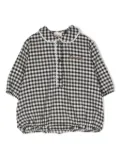 Douuod Kids logo-embossed plaid shorties - Black