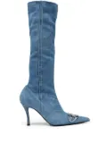 Diesel D-Venus Kb D 90mm denim knee-high boots - Blue