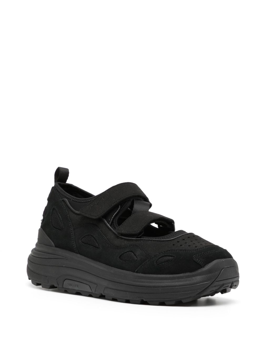 Shop Suicoke Akk-2 Faux-leather Sneakers In Black