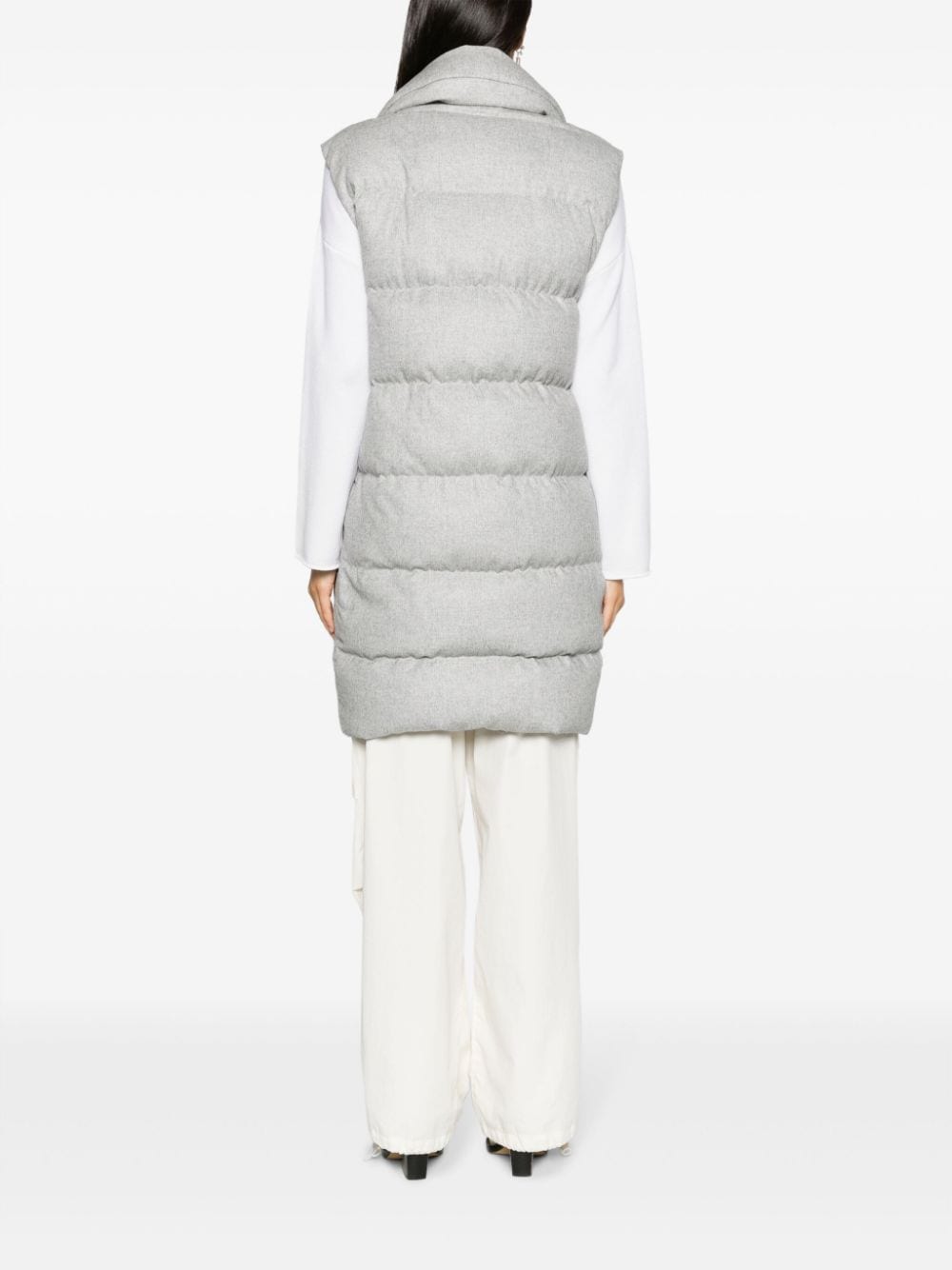 Shop Herno Quilted Padded Gilet In Grey